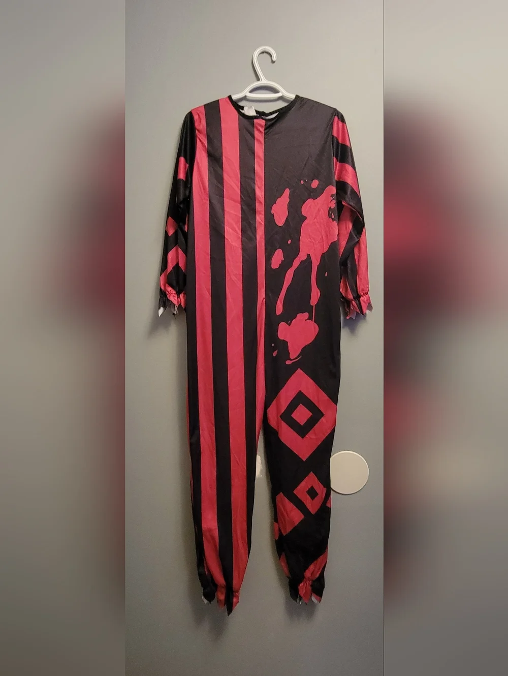 Killer Clown Costume Kids Large Mask Jumpsuit Horror Halloween Outfit Scary - Picture 2 of 8
